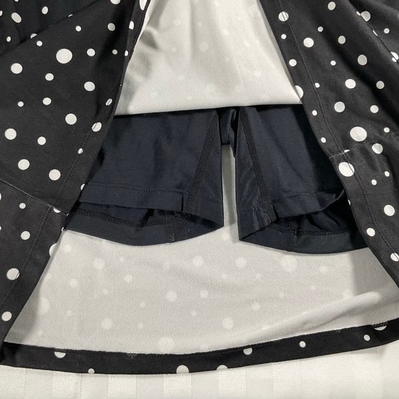 Size: XXL - Black/White Polka Dot Print Skort w/ Elastic Waist - Picture 2 of 3